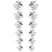 Jewelry Women's Stainless Steel Round Clear Cubic Zirconia Diamond Rhinestone Stud Earring (6 Pairs) Color Silver EAC-01