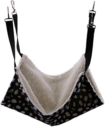 Sdoot Cat Pet Cagre Hammock Bed, 14"x14" Double Sided Available Black &amp; White Dots Soft &amp; Comfortable Hanging Pet Hammock Bed Supplies for Cats/Small Dogs/Rabbits/other Small Animals