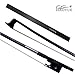 HAOYUE Violin Bow - Lightweight Violin Bow 4/4 Full Size -Fiddle Bow Carbon Fiber Violin Bow - Handmade with Natural Mongolian Horse Hair-Crescent Balanced Bow (Black)