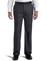 Perry Ellis Men's Portfolio Classic Fit Flat Front Folio Flex Waistband Sharkskin Pant,Charcoal,30x30