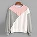 Women Splice Sweatshirt Round Neck Casual Pullover Hoodless Blouse Tops by Keepfit