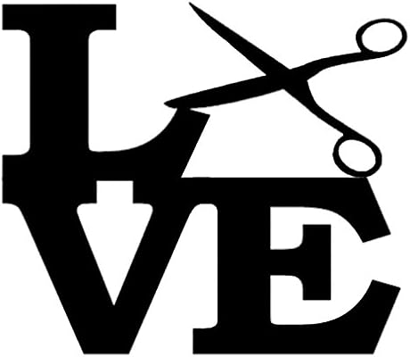 32 Willys Love Hair Stylist Premium Decal 5 Inch Pink Scissors