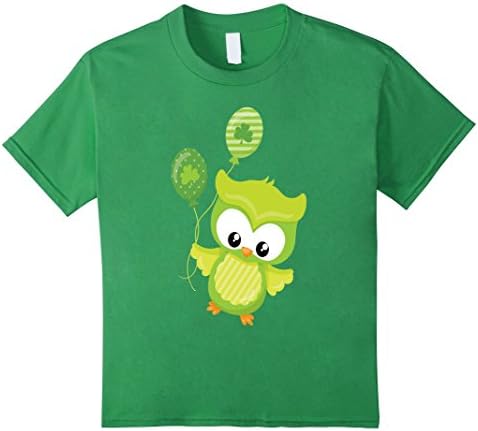 Kids Cute Irish Owl Bird Shirt Green Ireland Kids Mom Balloons 6 Grass