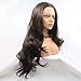 Lucyhairwig Lace Front Wig Natural Brown Synthetic Wigs Long Wavy Heat Resistant Fiber Hair Lace Wigs Half Hand Tied Wigs For Women