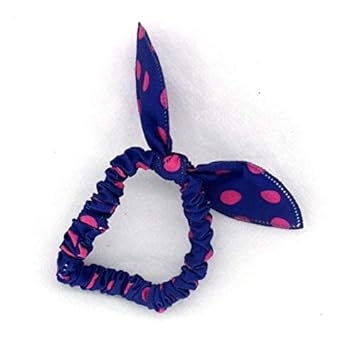 Amazon Com Yjj 1pcs Bunny Ear Hair Bow Tie Bands Ponytail
