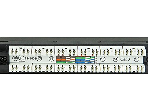 Monoprice 110032 Space Saver 19-Inch Half-U UTP 24-Port s Cat6 Patch Panel Dual IDC - Thumbnail 2