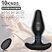 Male Anal Vibrator Butt Plug with 10x10 360° Rotation Vibration Patterns, Prostate Massager Stimulator with Remote Control, Rechargeable Anus Sex Toy for Men, Woman & Couples, Φ1.9 in