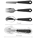Camping Utensils Set with Case, Portable Backpacking Utensil Flatware Set, 3pc Stainless Steel Knife, Fork, Spoon Silverware - Ideal Hiking or Backpacking Combo