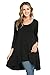 Frumos Womens Tunic Tops For Leggings Round Neck Top Black 2X-Large