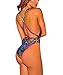Women's High Waist Criss Cross No Support Bikini One Piece Bandage Swimsuit