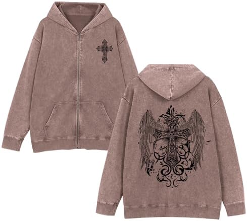 Men's Fairy Grunge Zip Up Jacket Y2k Acubi Cyber Punk Outerwear