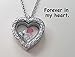 Custom Forever in My Heart Floating Charm Locket Necklace, Infant Loss Gift Necklace, Miscarriage Stillborn Floating Locket Memorial Necklace