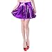 Shiny Metallic Skirt Flared Pleated Holographic A-Line Mini Skater Skirts Purple Skirt for Women