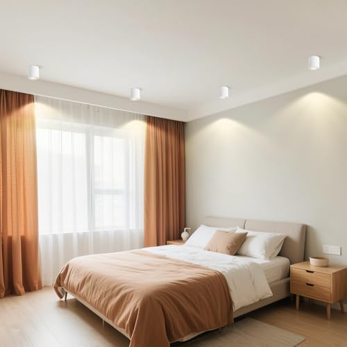 Gleonlux Ceiling Spotlight Adjustable White 6 Pcs, Ceiling Spotlights GU10 230 V, Aluminium Internal LED Downlight, Round Ceiling Spotlights, Modern Ceiling Light, with GU10 Socket
