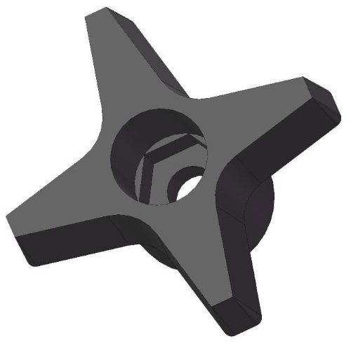 Innovative Components ANH10HEX4P4- 1.75" Snap Lock 4 Prong Knob hex hole to accept #10 nuts and bolts black pp (Pack of 10)