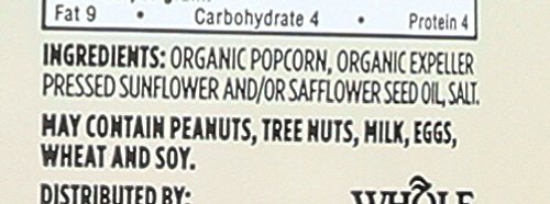 365 BY WHOLE FOODS MARKET, ORGANIC REDUCED FAT AND SODIUM POPCORN, 6 OUNCE