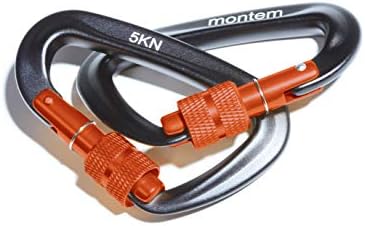 Montem The Best Ultra Sturdy Locking Carabiners x2/5kN/1100 lbs of Force/Perfect Hammocks/All Camping Hammocks-Made from Light, Strong & Powerful Aircraft Grade Metal