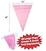 100 Foot Pennant Flag Banner | 48 Weatherproof Flags | Party Supplies for Decoration | Pink and White Pack of 1