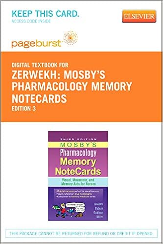 Mosby S Pharmacology Memory Notecards Elsevier Ebook On Vitalsource Retail Access Card Visual Mnemonic And Memory Aids For Nurses 9780323095846 Medicine