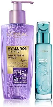 L'Oral Paris Hydra Genius Aloe Water 72H Liquid Moisturizer, 70 ml &  L'Oral Paris Hyaluron Expert Replumping Face Wash with Hyaluronic Acid,  200ml price in UAE | Amazon UAE | kanbkam