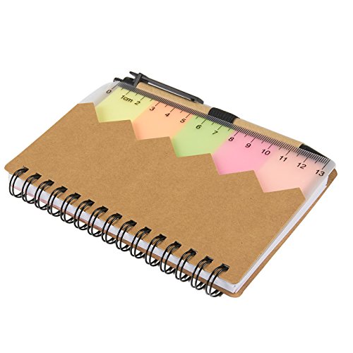 image for Juvale Spiral Notebook - 6-Pack Lined Notebook with Sticky Notes and P
