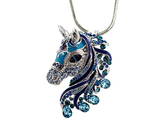 DianaL Boutique Beautiful Horse 3D Pendant and Necklace 18" Chain Gift Boxed Fashion Jewelry