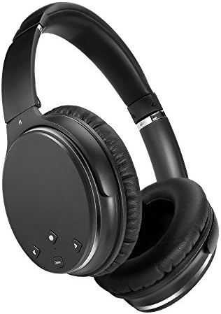 Active Noise Cancelling Bluetooth Headphones with Microphone, Over Ear Stereo Sound Wireless Headset, HiFi Deep Bass Foldable Headphones, Comfortable Earpads for Travel Work TV Computer Phone (Black)