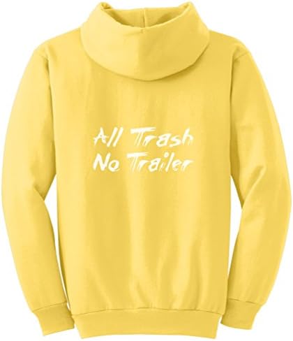 Big Men's All Trash No Trailer Graphic Pull Over Hoodie, 2X, Yellow
