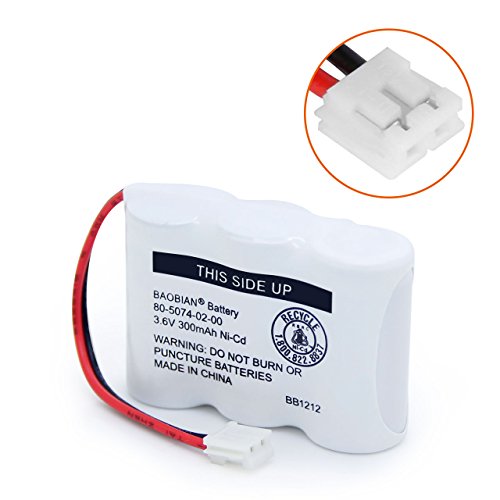 BAOBIAN UL122 80-5074-02-00 80-5074-00-00 Ni-CD 3.6V Cordless Phone Battery Compatible with for AT&T Lucent 2422 E1802 E1803 VTech 80-5074-00-00 GE TL96155 Sanik 3SN-2/3AA30-S-J1 (Pack of 2)