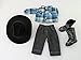 Little Blue and Black Cowboy Outfit | 18 inch American Girl Doll Clothes