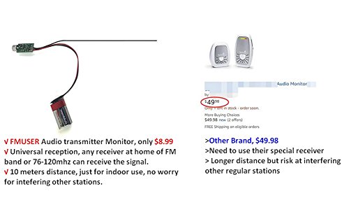 fmuser M01 Micro Mini Audio FM transmitter Wireless transmission PCB Module PLL 76-120MHZ adjustable - Thumbnail 5