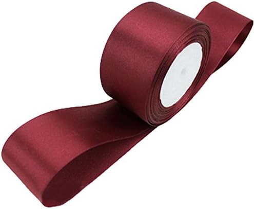 XUKE 25 Yard,2 Inches,22 Colors Solid Grosgrain Ribbon JUA282D Red wine