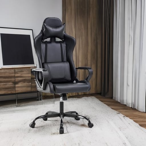 BESTOFFICE GAMING CHAIR OFFICE CHAIR ERGONOMIC DESK CHAIR RACING STYLE GAMING CHAIR WITH LUMBAR SUPPORT, SWIVEL ROLLING BASE, AND COMFORTABLE PADDED SEAT FOR WOMEN AND MEN