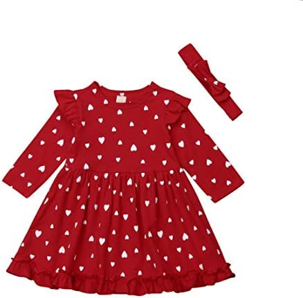 FUFUCAILLM Toddler Baby Girl Christmas Dress Outfit Long Sleeve Playwear Kids Infant Fall Winter Party Tutu Dress