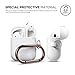 elago Silicone Case with Keychain Compatible with Apple AirPods Case 1 & 2, Front LED Visible, Supports Wireless Charging, Protective Silicone [Nightglow Blue]