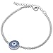 Oxford Diamond Co New Nano Turquoise Evil Eye .925 Sterling Silver Adjustable Bracelet