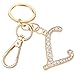 AlphaAcc Keychain for Women Purse Charms for Handbags Crystal Alphabet Initial Letter Pendant with Key Ring,Letter L