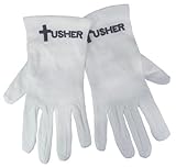 Swanson Christian Supply 150425 Gloves Usher With Cross White Cotton Med
