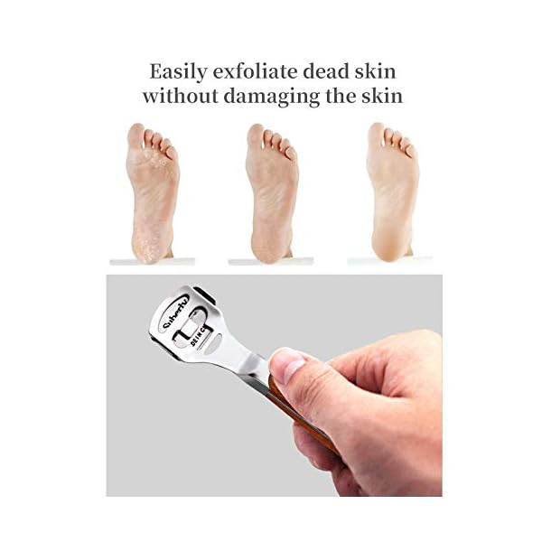 VEGCOO-Foot-Scraper-Stainless-Steel-Foot-File-Hard-Skin-Remover-Blade-for-Foot-Callus-Shaver-Heel-Dead-Hard-Skin-Remover-for-Hand-Feet-Pedicure-Foot-Care-Tool-with-20-Blades VEGCOO Foot Scraper, Stainless Steel Foot File Hard Skin Remover Blade, for Foot Callus Shaver Heel Dead Hard Skin…