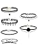 Mudder Choker Necklaces Black Velvet Choker Black Lace Gothic Charm Choker, 6 Pieces