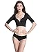 Shymay Women's Shapewear Tops Wear Your Own Bra Short Sleeve Slim Crop Top Shaper , Black, Medium