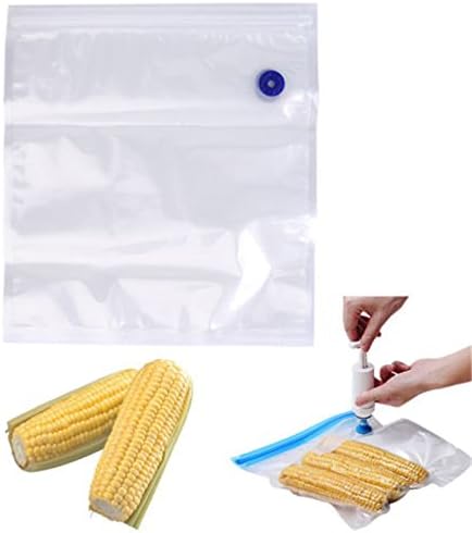 sweetlife Vacuum Packaging Bag,5PCS Transparent Sealed Vacuum Air Bleed Fresh Food Clothes Storage Bag Freshness Protection Packaging Bags Space Saver Storing Bags Strengthen Zipper Reusable