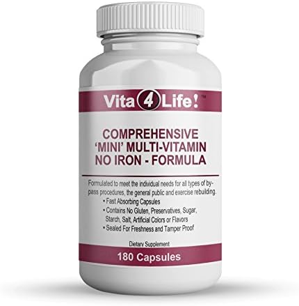 Daily Multivitamins &amp; Supplement-180 Caps-NO IRON- Free of common allergens, sugars, unnecessary binders and fillers, and artificial colors and flavors- Vita4life