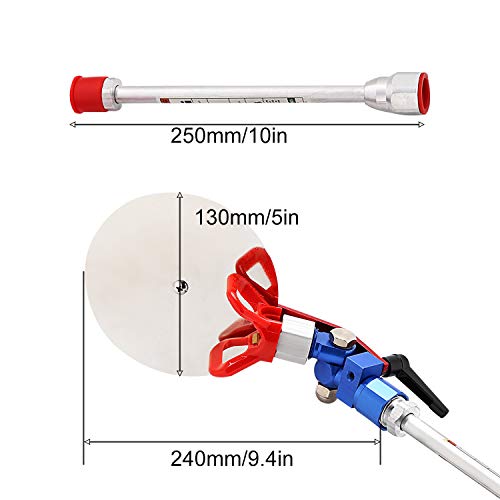 CPROSP Gun Baffle Spraying Guide Tool Universal Paint Spraying Accessory Nozzle Gun Anti-Splash Baffle for All Airless Paint Sprayer with Extension Rod