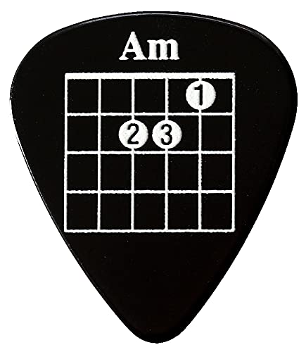 12 Black Chord Guitar Plectrums - Harmony Picks