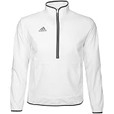 adidas Mens Coach Long Sleeve 14 Quarter Zip Athletic Outerwear Casual - White