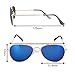 Kids Junior Aviator Classic Sunglasses Metal Frame Reflective Lenses By Comcl (Blue Flash, 52)