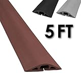 D-2 Rubber Duct Cord Cover - Length: 5FT - Color: Brown Cable Protector