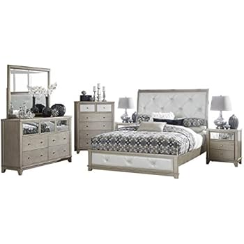 Amazon Com Owens Glitz Glam 5pc Bedroom Set Queen Sleigh