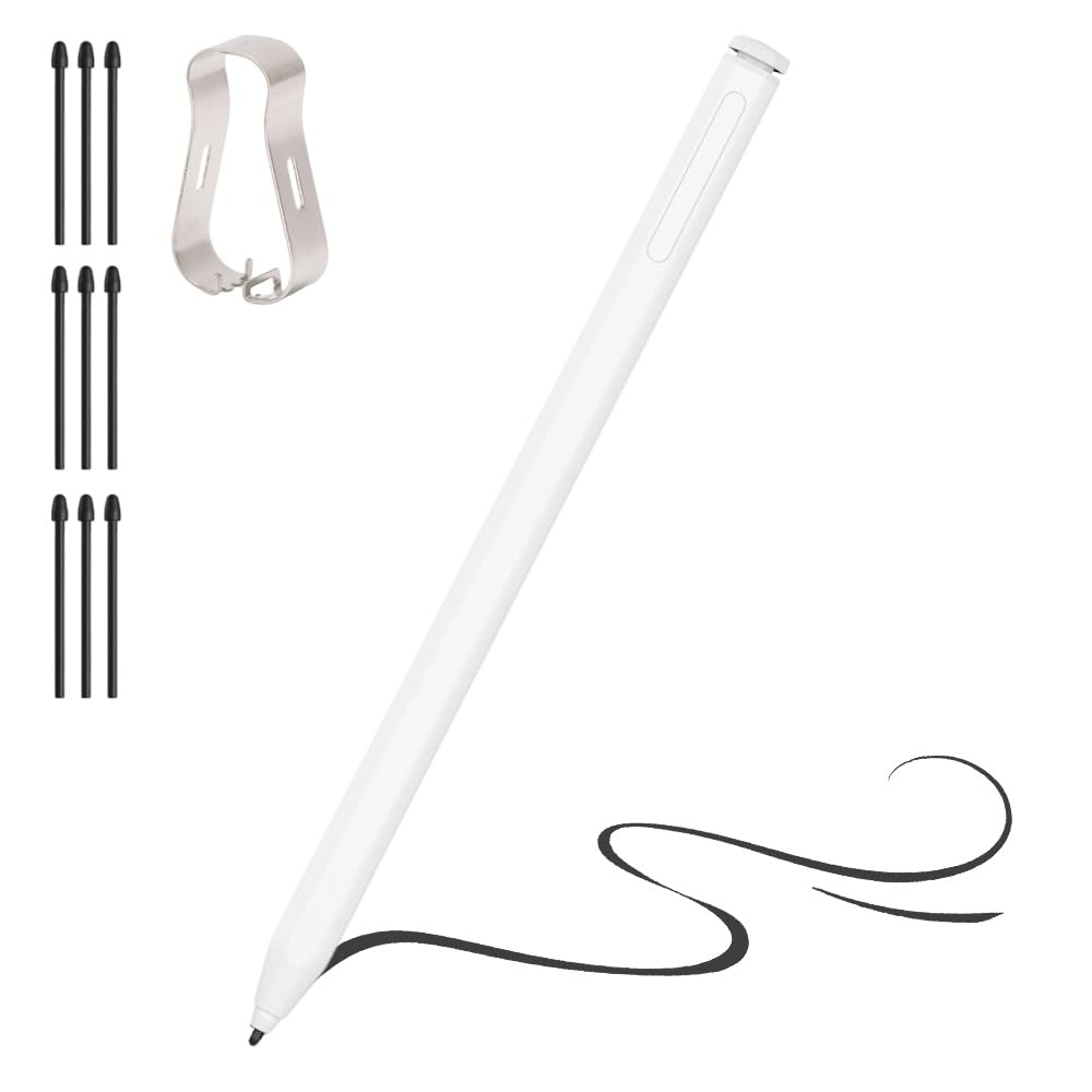 Stylus Pen for Remarkable 2/1 Pen, with Flip Eraser & Magnetic Attachment, 4096 Pressure Levels & Palm Rejection, No Charging Required, Includes 6 Extra Nibs (White)